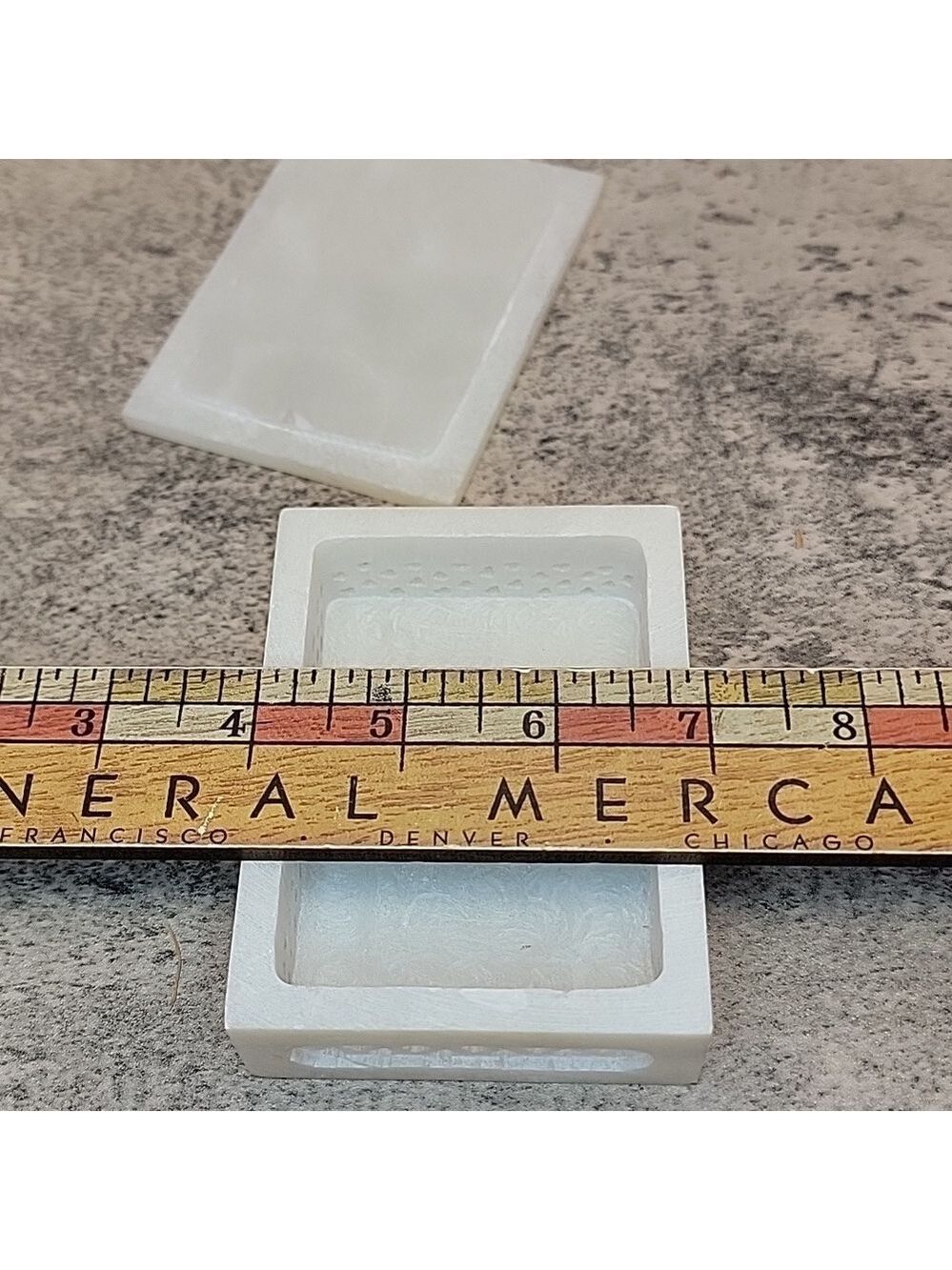 Vintage Soapstone Menorah mother of pearl inlay box - Picture 5 of 6
